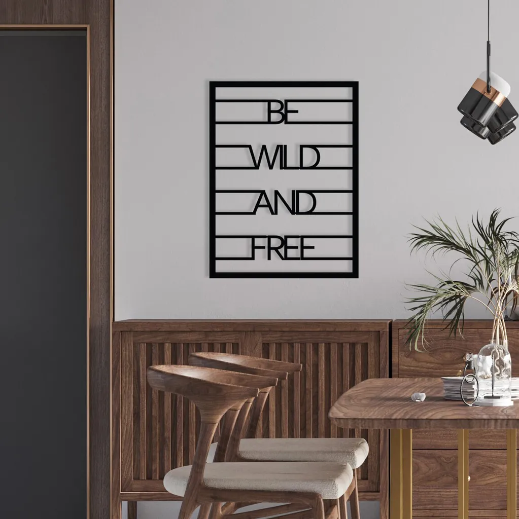 Décoration Murale Salon en Métal Noir Wallity ENZ1790 40x52 cm Loft