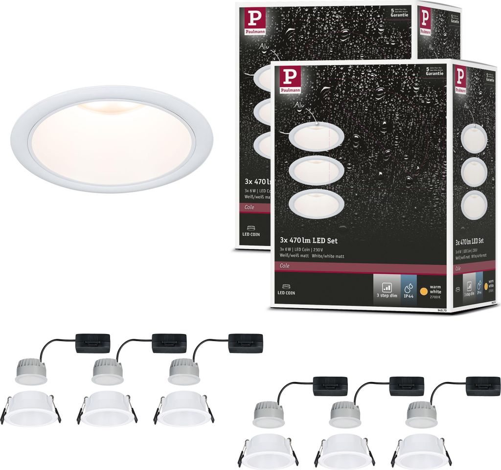 Paulmann Bundle Einbauleuchte Cole Produktbild 