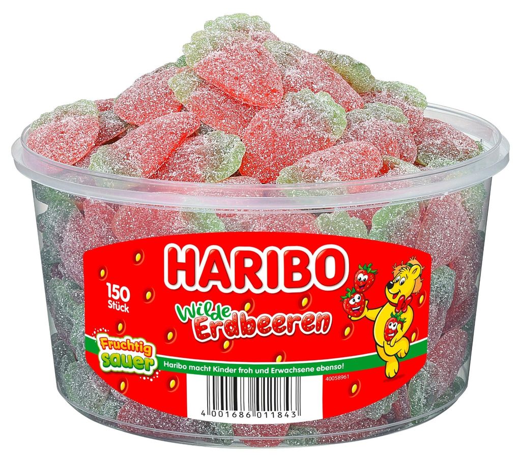 Haribo Wilde Erdbeeren Sauer 150 Stück prickelnde Säure Produktbild 