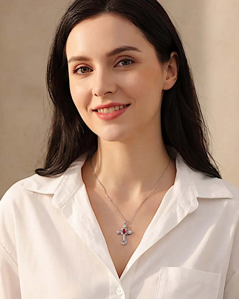 Collier argent 925 anti-allergie avec zircone violette durable