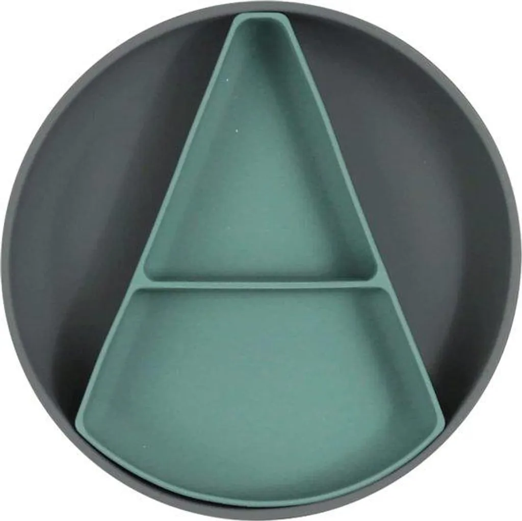 Assiette ventouse compartimentée en silicone souple pour apprentissage