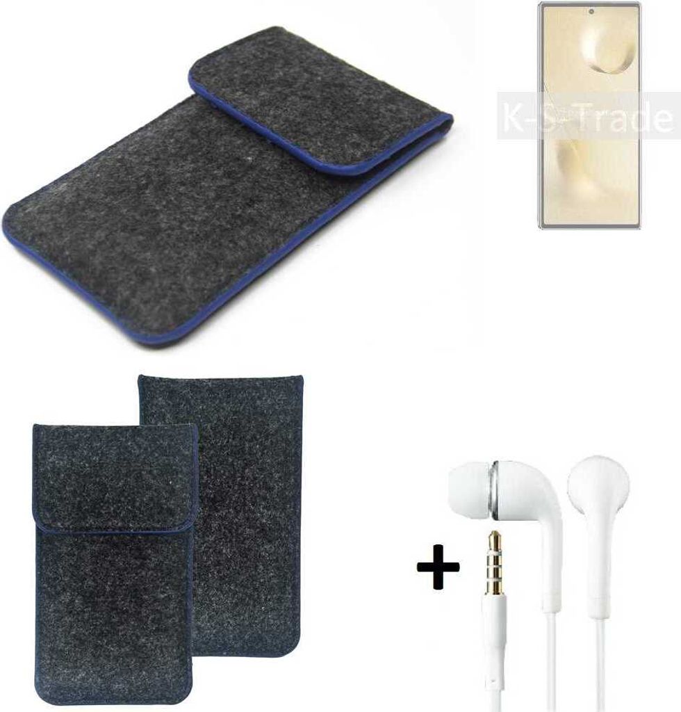 K-S-Trade Handy Schutz Hülle kompatibel mit Xiaomi Mi MIX Fold 2 Schutzhülle Handyhülle Filztasche Pouch Tasche Case Sleeve Filzhülle dunkelgrau,