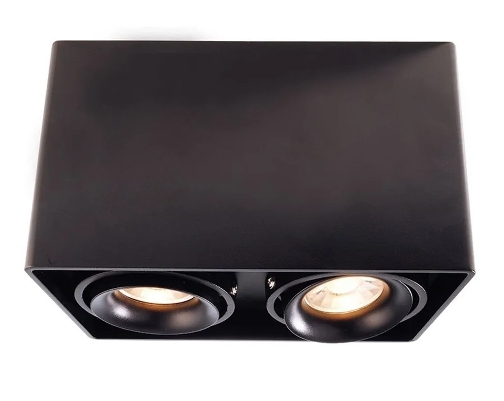 Faretto Design Nero Doppia Potenza 186x93mm | Architettura della Luce