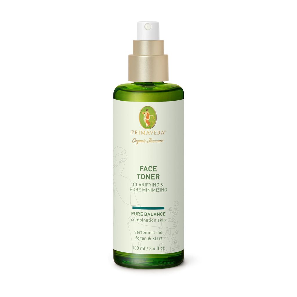 PRIMAVERA Clarifying and Pore Minimizing Face Toner 100ml - Vegan Natural Cosmetics for Oily and Combination Skin