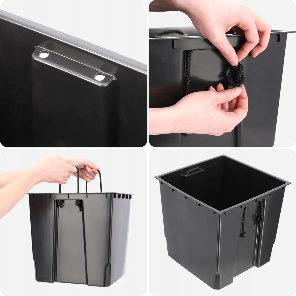 Cache-pot graphite 30cm résistant avec insert de plantation intégré - 14