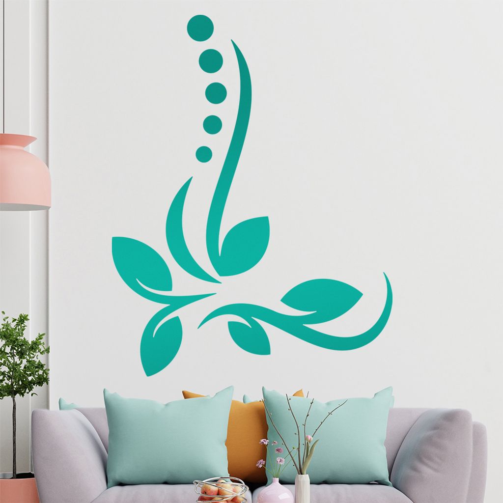 Gras - Linien Punkte Wandtattoo in 6 Größen - Wandaufkleber Wall Sticker - Dekoration, Küche, Wohnzimmer, Schlafzimmer, Badezimmer