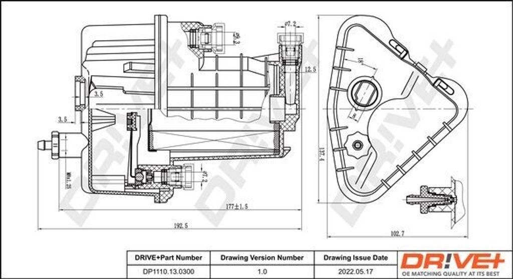 Dr!ve+ DP1110.13.0300 - OE 8200290182 Kraftstofffilter für Clio III, Modus (F/JP0), Clio II