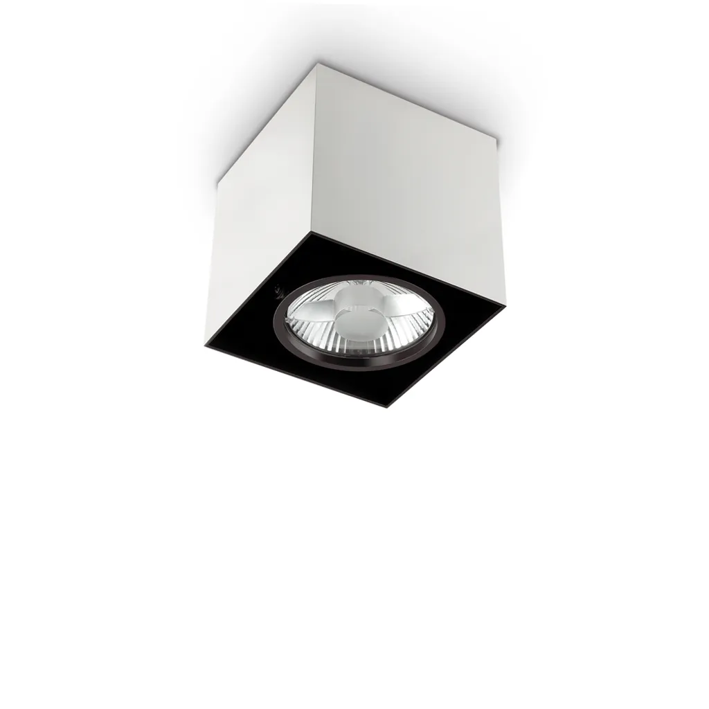 Plafonnier Idéal Lux Mood Blanc : Grand Luminaire Carré Chic et Moderne