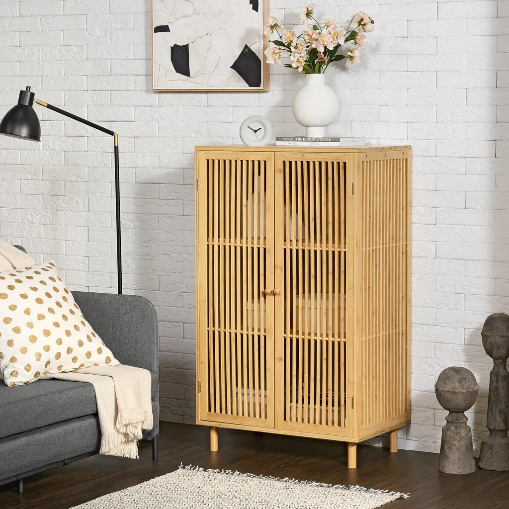 Mobiletto 3 Ripiani Grong in Bambù 110cm - Arredo Design Scandinavo