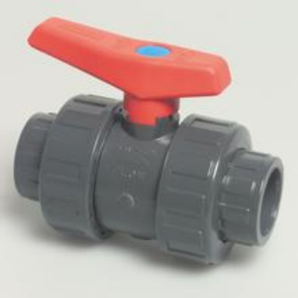 Kogelkraan PVC-U 40 mm lijmmof 16bar DN32 grijs type 2000