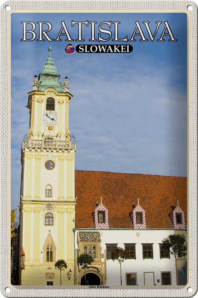 Blechschild Reise 20x30cm Bratislava Slowakei Altes Rathaus Produktbild 