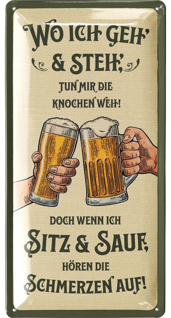 Retro Blechschild Bier, lustige Schilder mit Sprüchen als Produktbild 