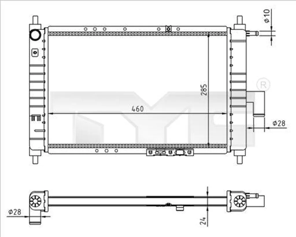 Évitez la surchauffe : Radiateur TYC 706-0023-R pour Matiz OE 96322941