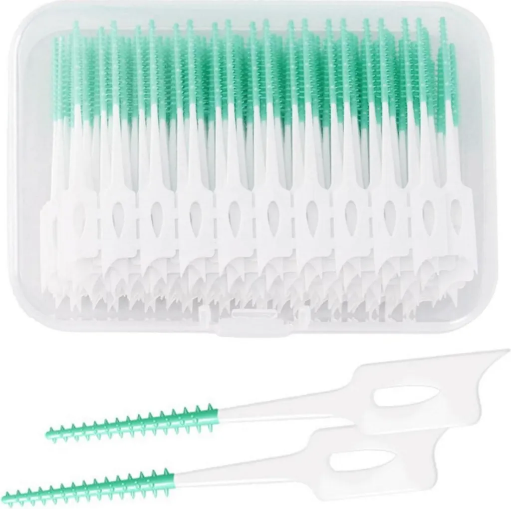 Lot de 100 Brossettes Interdentaires en Silicone pour Hygiène Bucco-dentaire