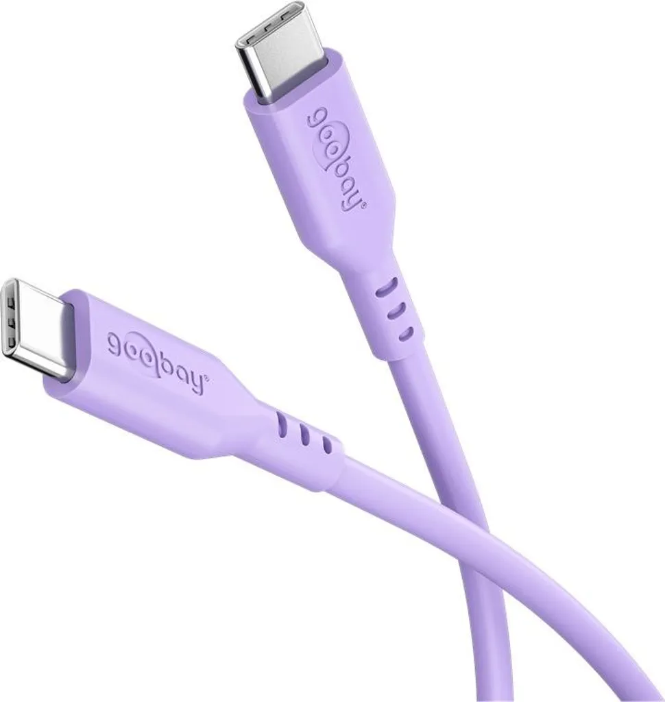 Cavo USB-C Goobay 77745 in Silicone per Viaggi | 60W Viola 1.5m