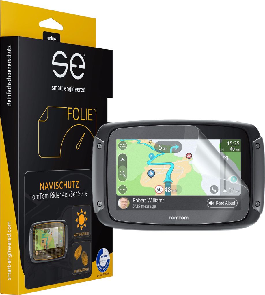 Smart Engineered Navi-Schutzfolie 2er-Set für TomTom Rider 4/5, Entspiegelt