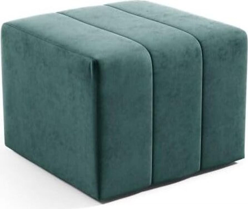 LIKMA Pouf, Hocker Flaschengrün 46x35x46 cm, 3D-Effekt Velvet Sitzhocker, Fußhocker, Pouf Hocker, Polsterhocker, Moderne Sitzbank, Garderobenbank...