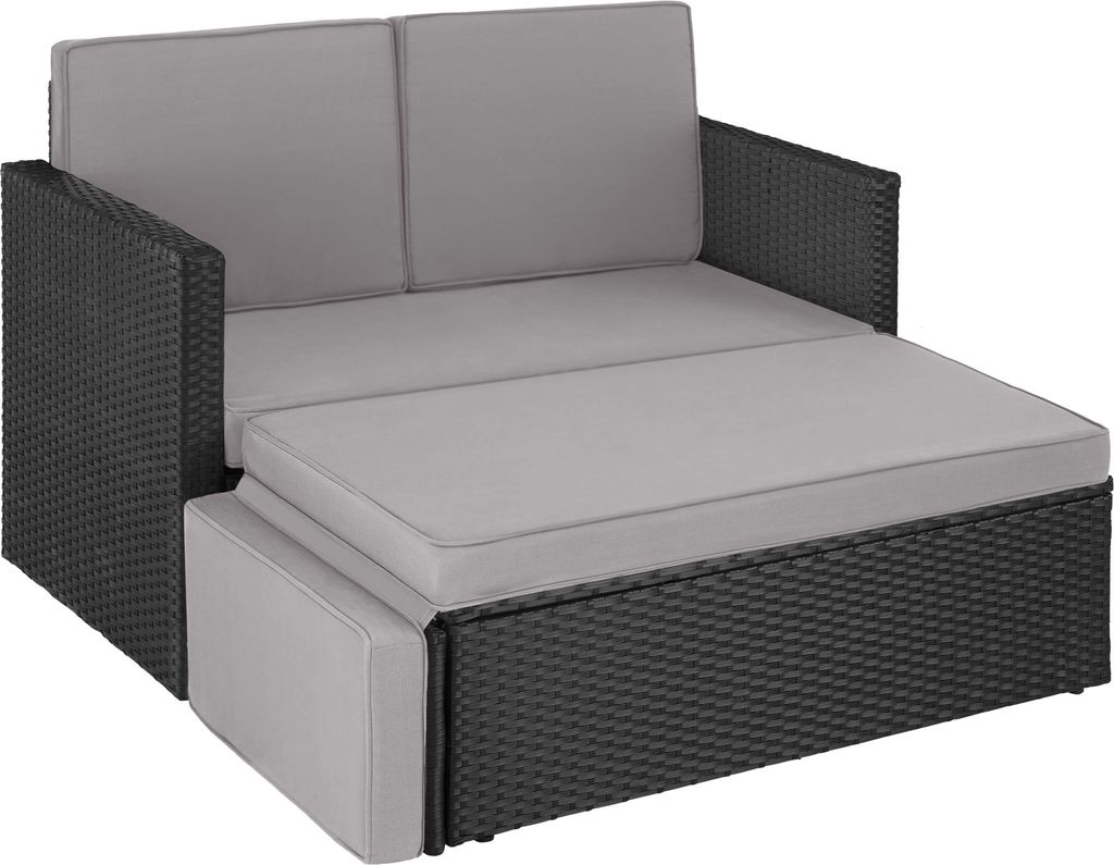 Canapé de jardin CORFOU modulable - noir/gris Image du produit 