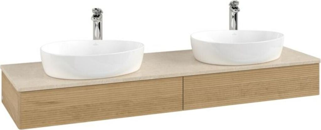 V&B Waschtischunterschrank mit Frontstruktur Antao 160x50cm, HL, WBP-farbe botti., hon. Oa