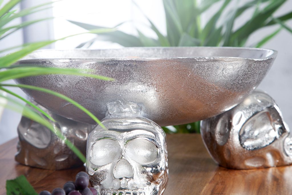 riess-ambiente Deko-Schale SKULL 35cm silber Aluminium