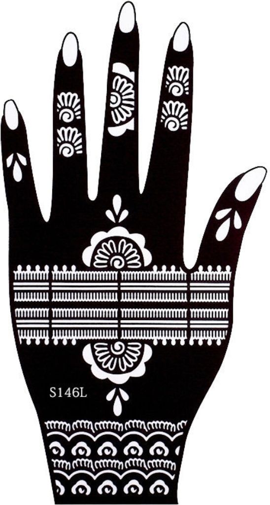 Henna Tattoo Schablone für die Linke Hand