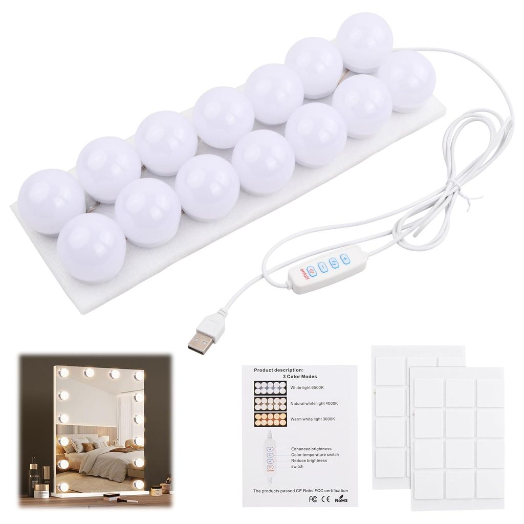 Jinlaili, lampa do lustra z 14 diodami LED, 3 tryby Zdjęcie produktu 