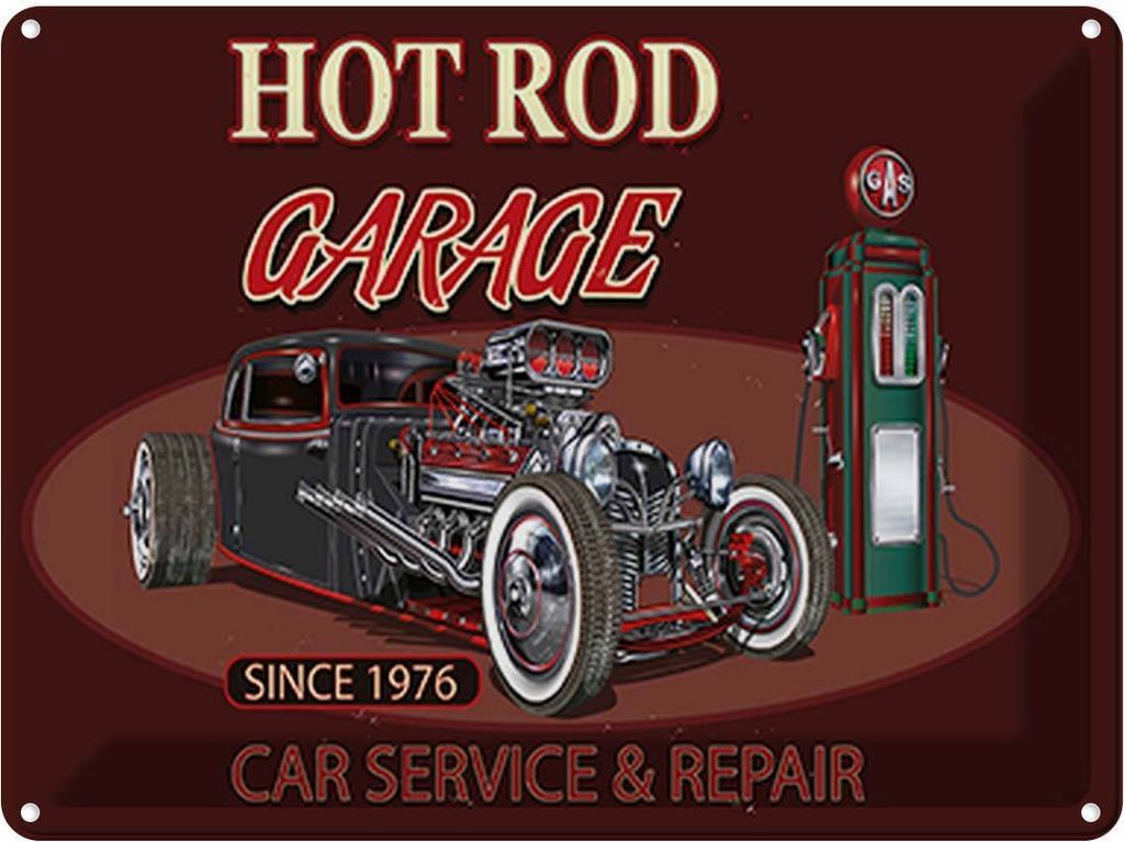 vianmo Blechschild 30x40 cm hot rod Garage car service repair Auto Werkstatt