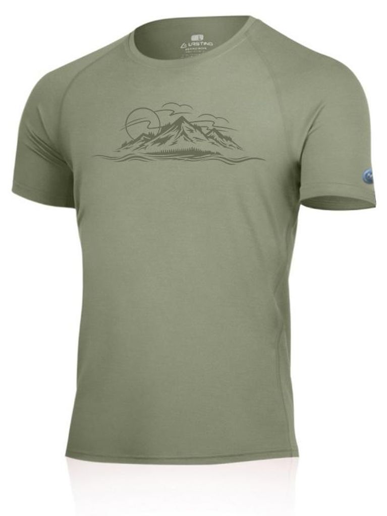 LIVIO Merino Herren-T-Shirt mit Aufdruck