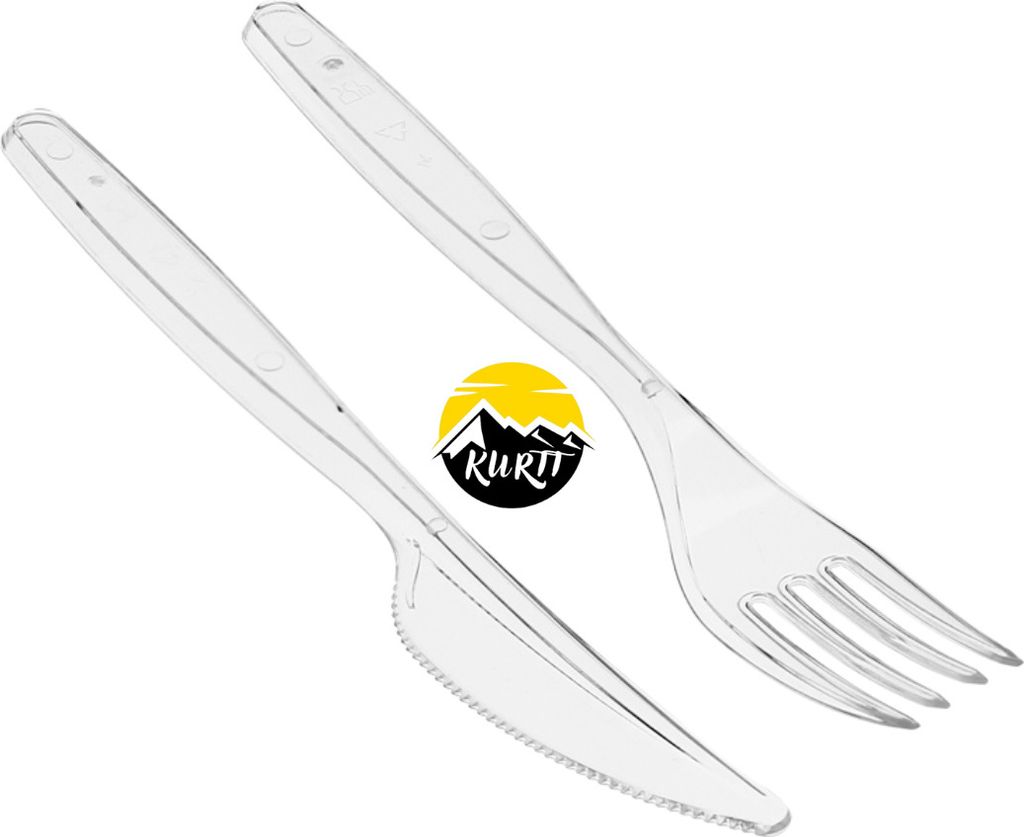 200 stuks plastic bestekset, 100 vorken en 100 messen, feestbestekset, premium kwaliteit, herbruikbaar en robuust, herbruikbaar, vaatwasmachinebestend