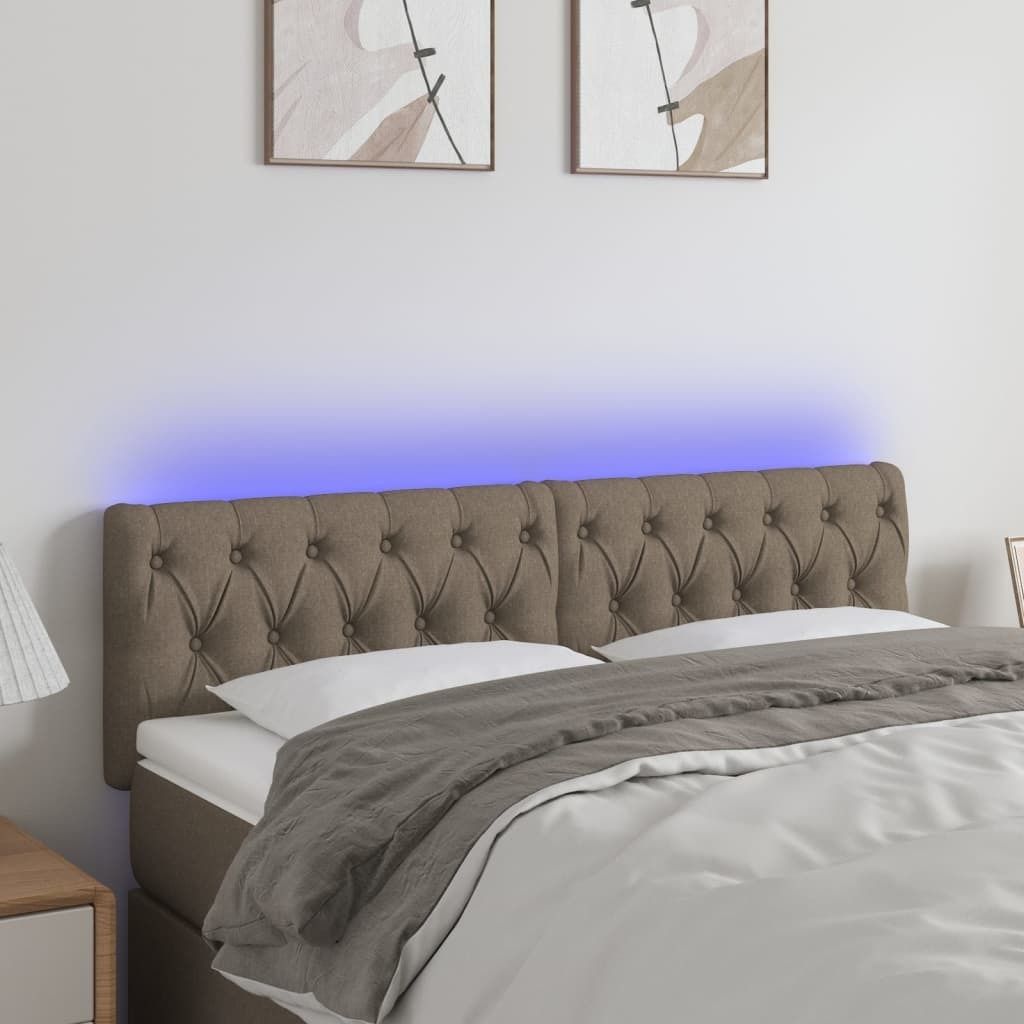Maison Exclusive - LED Kopfteil Taupe 144x7x78/88 cm Stoff