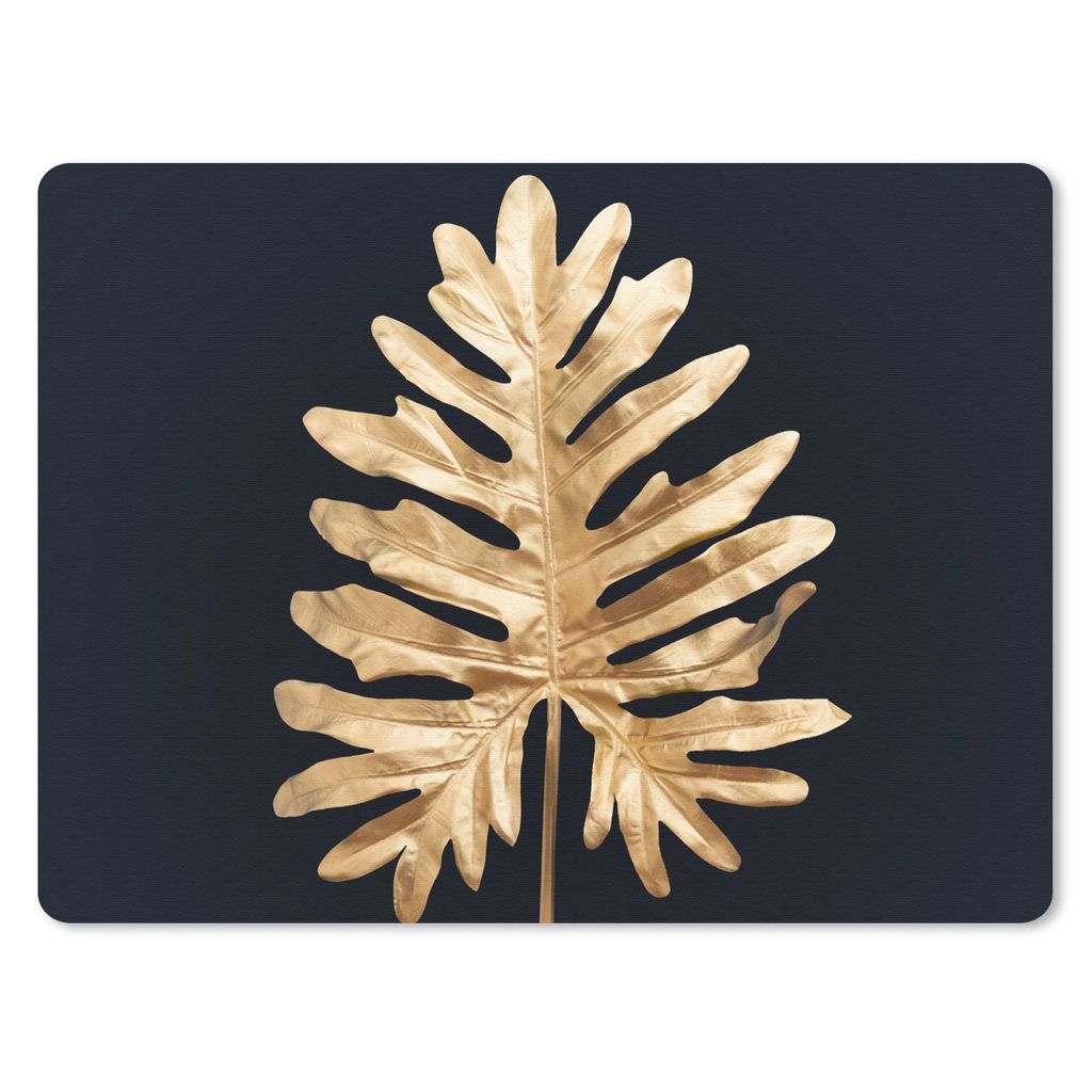 MuchoWow Mauspad Mousepad Blätter - Herbst - Gold - Schwarz - Natur - Luxus 23x19 cm - Mousepads - Maus Mat - Pad - Mausunterlage - Schreibtisch...