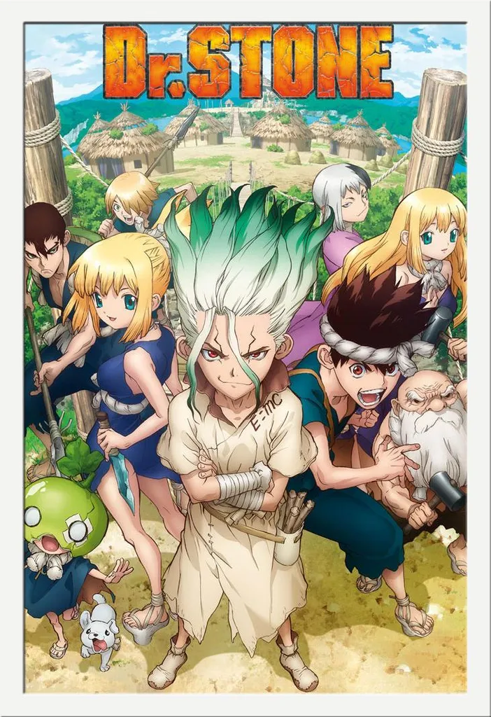 Déco murale Dr. Stone prête à suspendre cadre Shinsuke® blanc et vitre