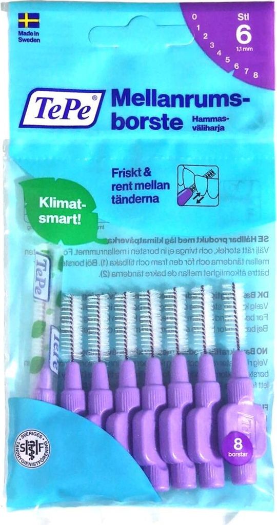 TePe Interdentalbürsten lila 1,1 mm 8er Beutel