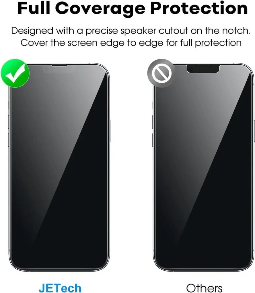 Anti-Casse Écran iPhone 13 Pro Max : Verre Trempé JETech 6,7" Pack de 3