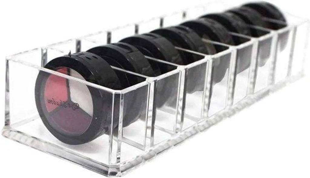 Rangement cosmétiques acrylique transparent avec compartiment maquillage