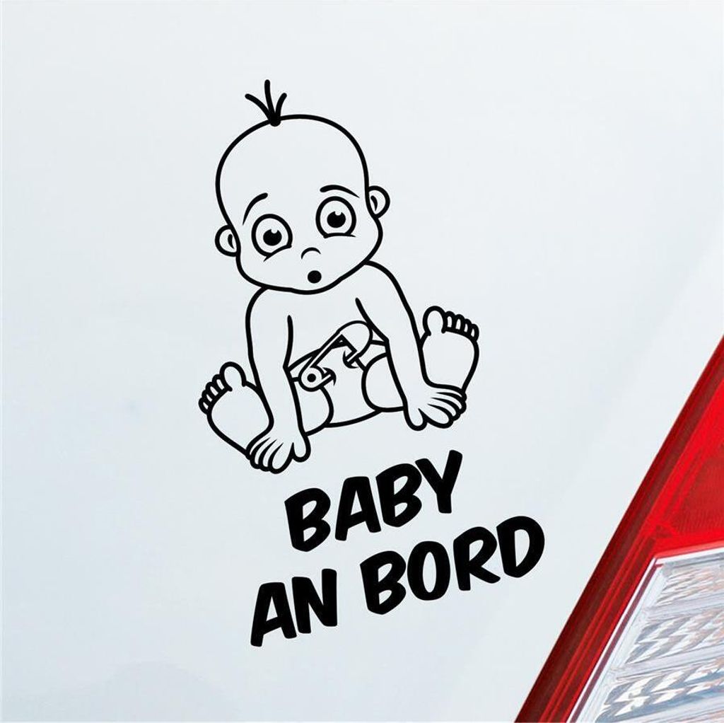 Auto Aufkleber Baby an Bord on Tour 17x29 cm Schwarz Matt Sticker Heckscheibenaufkleber