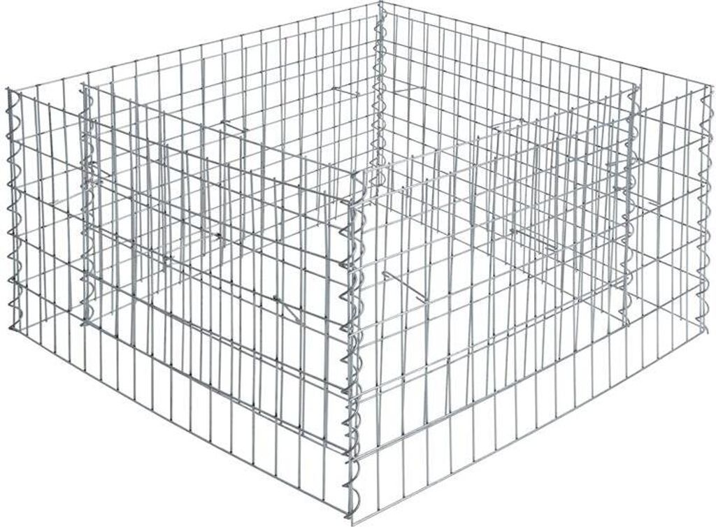 Gabionenhochbeet Hochbeet Gabione 90x90x50 cm Pflanzkorb Drahtgitter Steinkorb