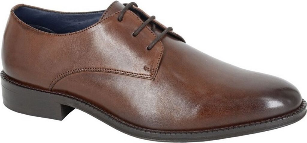 Roamers - Herren Halbschuhe, Unifarben, Leder DF2471 (42 EU) (Braun)