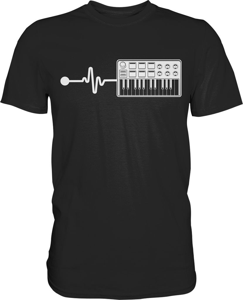 Modulares Synthesizer Keyboard Synth Heartbeat T-Shirt – Produktbild 