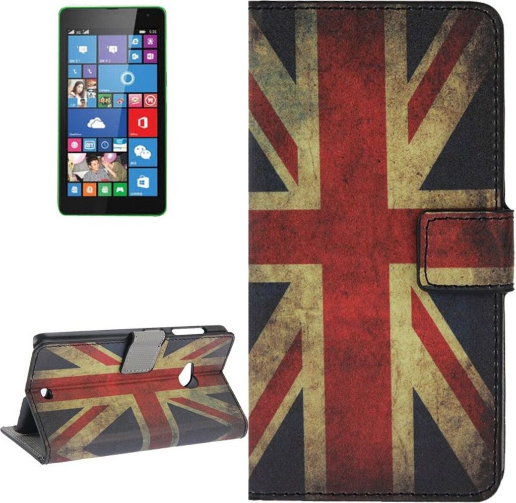 Handyhülle Tasche für Handy Microsoft Lumia 535 Retro Fahne England