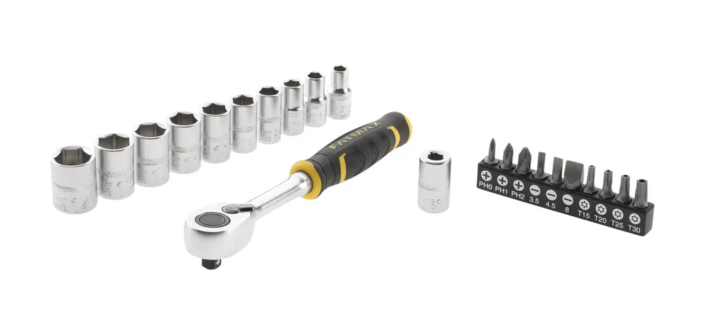 Offerta Set Cricchetto Stanley 1/4" 120 Denti + Kit Punte 22 pezzi