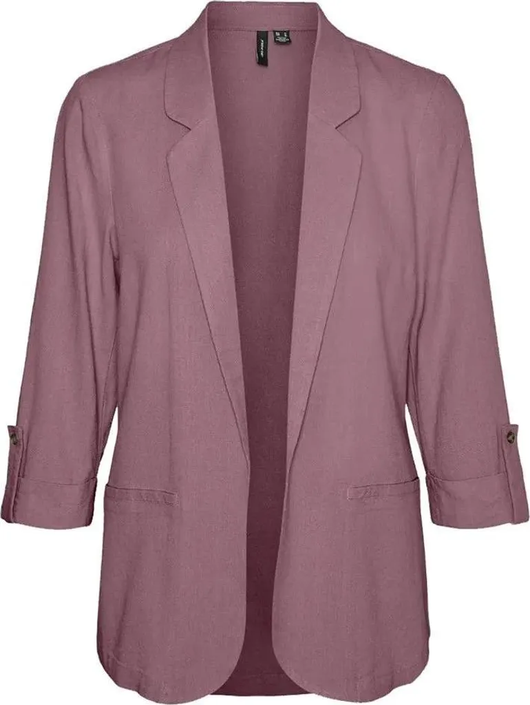 Vero Moda Jesmilo Blazer Rose à Manches 3/4 Coupe Loose Taille S Femmes