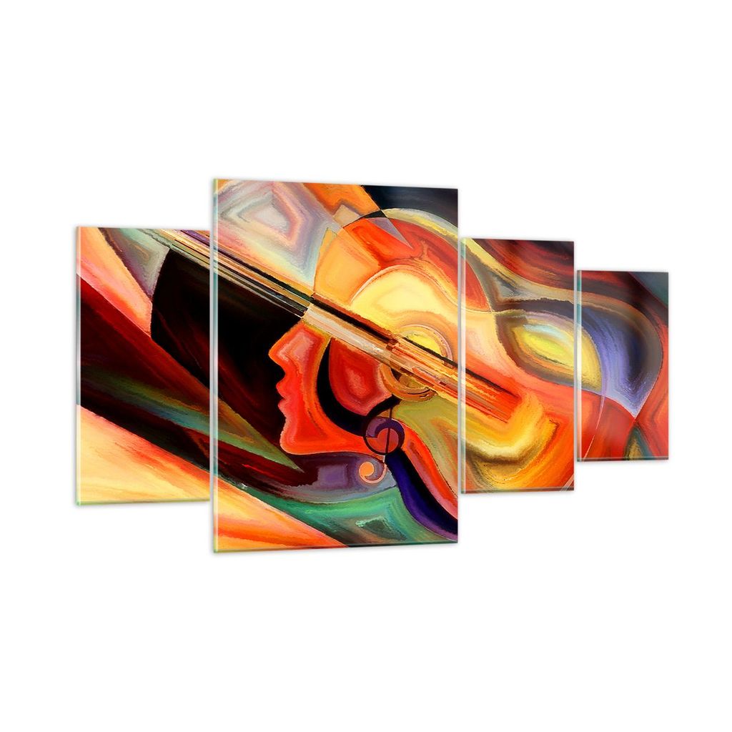 Bilder auf glas - Abstraktion modern - 160x90cm - Glasbilder - Wandbilder - Kunstdruck - zum Aufhängen bereit - Wanddekoration aus Glas - Glas Bil...