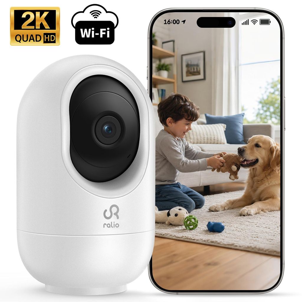 Ralio WiFi Überwachungskamera 2K/3MP, Sicherheitskamera Produktbild 
