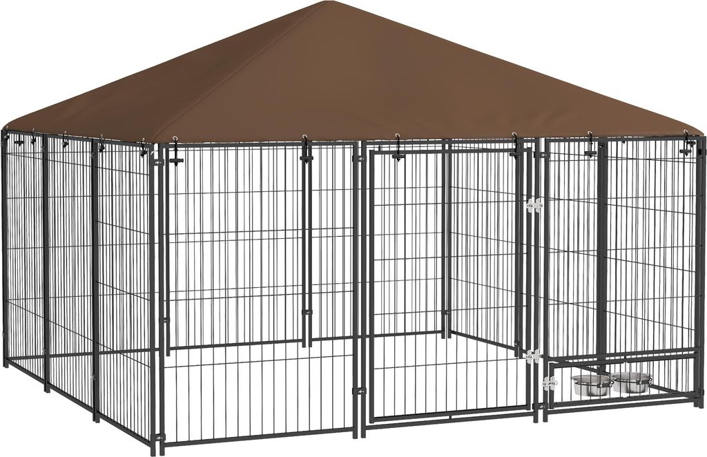 PawHut Chenil extérieur pour Chiens en métal et Tissu Image du produit 