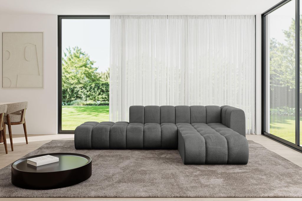ALTDECOR Modulares Sofa Ecksofa in L-Form - Zuvon-L1 - 296x177x70 cm Dunkelgrau - Corner modular Sofa Eckcouch Couch Wohnlandschaft Cauchsofa Boden...