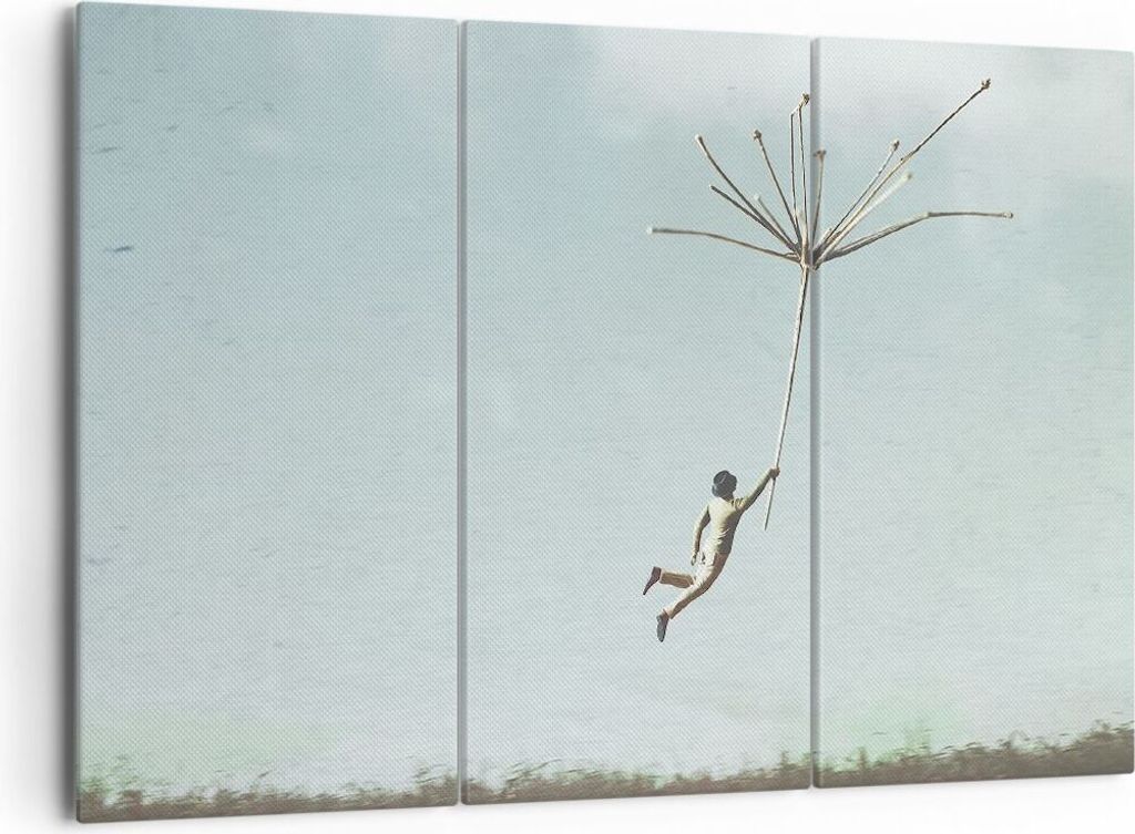 Bild auf Leinwand - Leinwandbild - 3 Teile - Vintage unwirklich Metapher - 165x110cm - Wand Bild - Wanddeko - Wandbilder - Leinwanddruck - Bilder -...