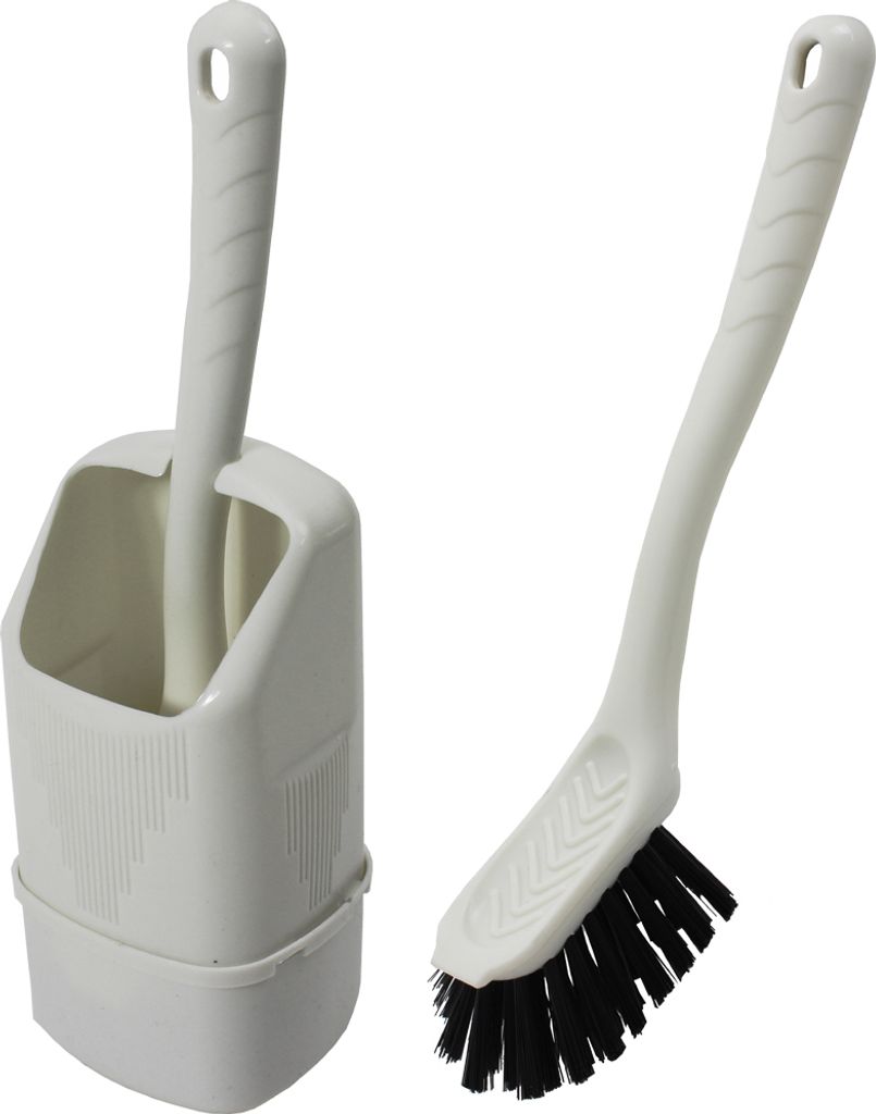 WC Bürste Toilettenbürste Klobürste WC Toilette Wohnwagen Wohnmobil Boot Camping mit Halter weiß