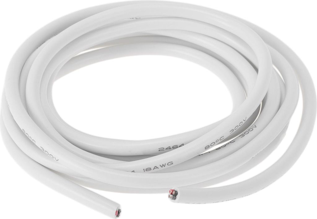 Elektrische Masseleitung Automobil-Stromleitung 10FT Weiß TC 1 Stück 18Gauge 4 Leiter Vollständig isoliert & Soft-Touch-Mantel Universal