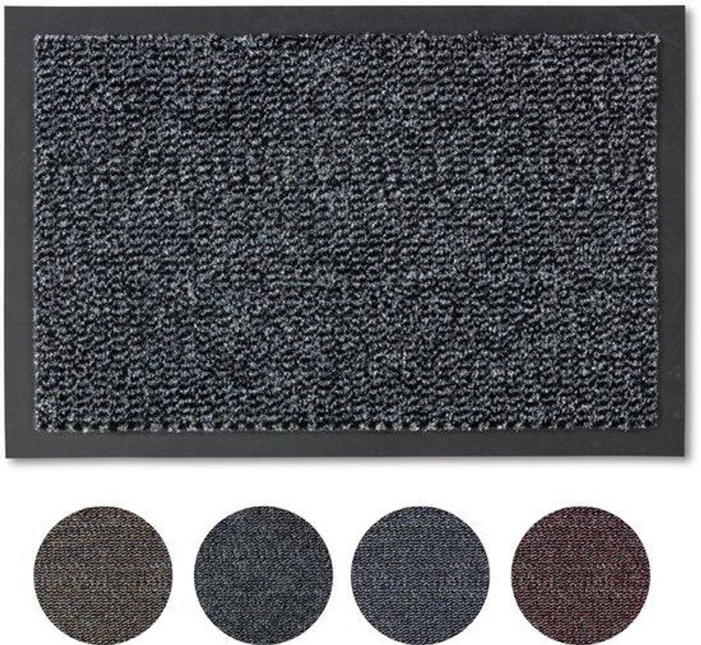 Grijs Antislip Deurmat 40x60 cm Set von 2 für Innenbereich - schnell trocknende Deurmat - einfach zu reinigen